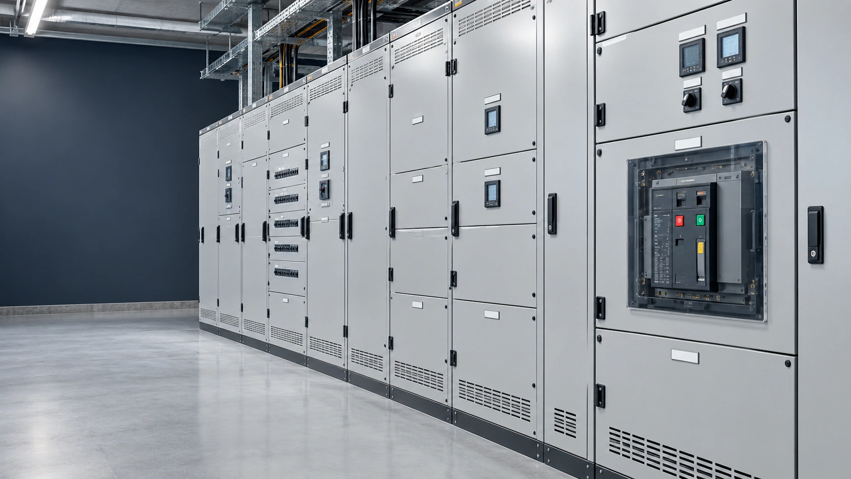 Quadri elettrici in un ambiente industriale